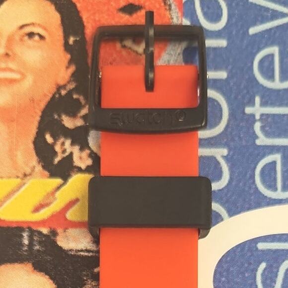 Swatch RED GRIN GB754 Standard Gents Designed by Martin Norrlind DayDate watch - Picture 4 of 8